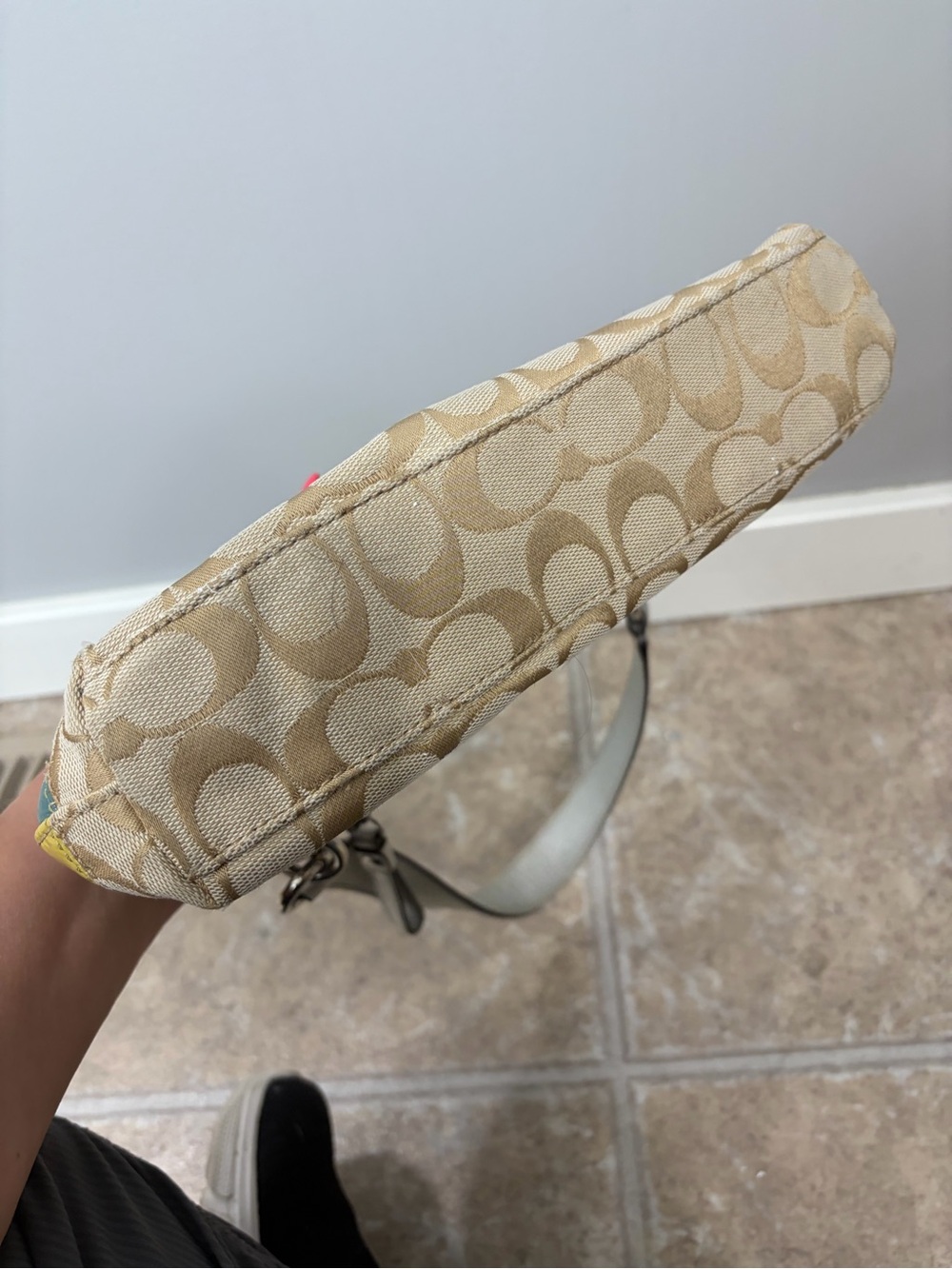 Coach Signature Canvas Multi-Color Patch mini Hobo Bag - Beige - Picture 3 of 6